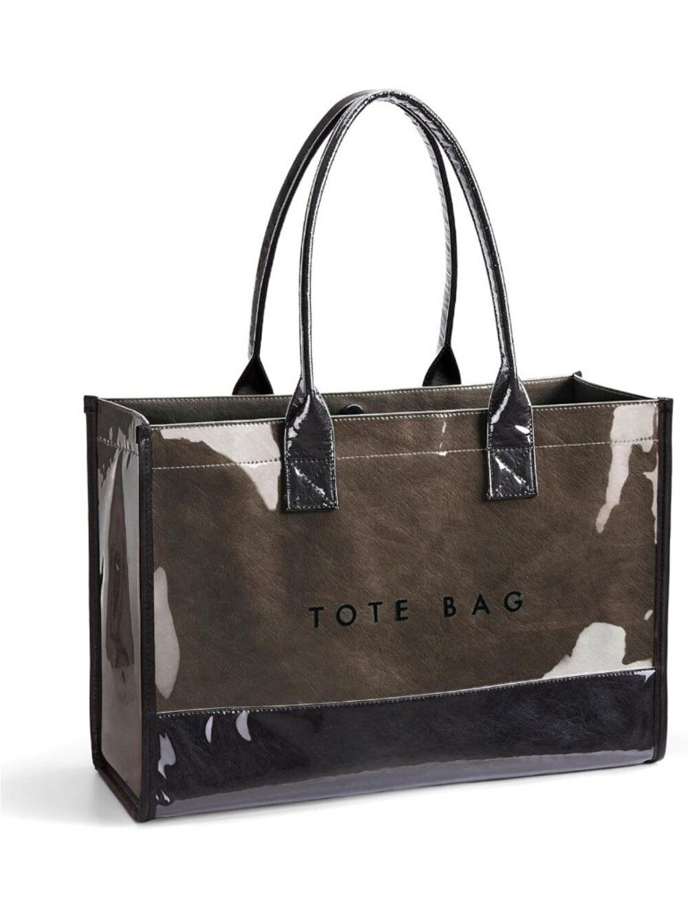 Stylish Large PVC Tote Bag for Women - Versatile Kraft Paper Work Handbag